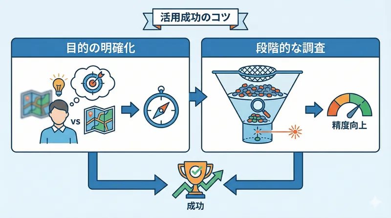 目的の明確化と段階的な調査で精度を高める活用成功のコツ