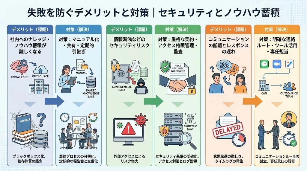 失敗を防ぐデメリットと対策｜セキュリティとノウハウ蓄積