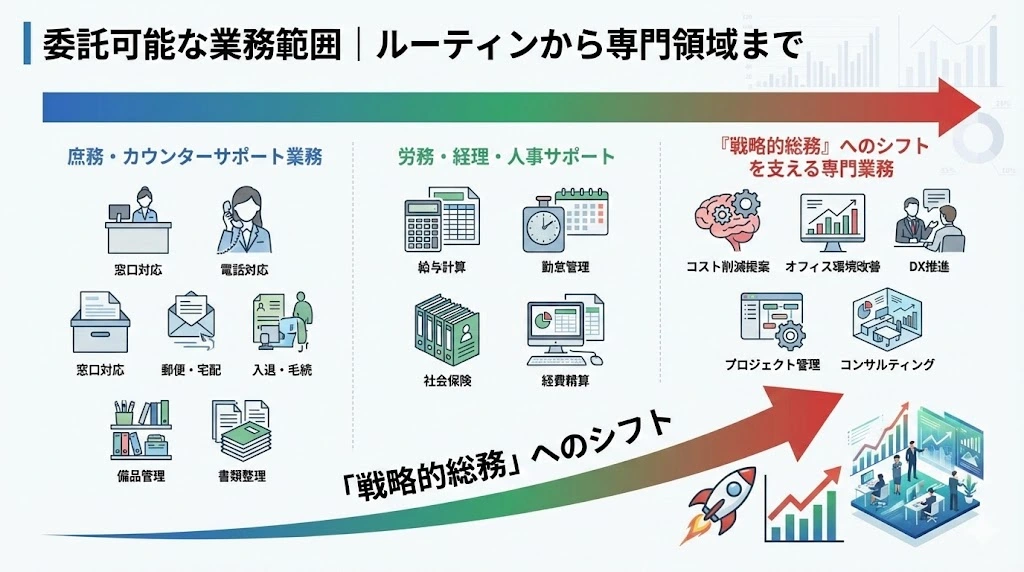 委託可能な業務範囲｜ルーティンから専門領域まで