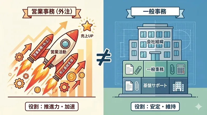 営業事務の外注とは売上直結の業務支援であり一般事務とは役割が異なる