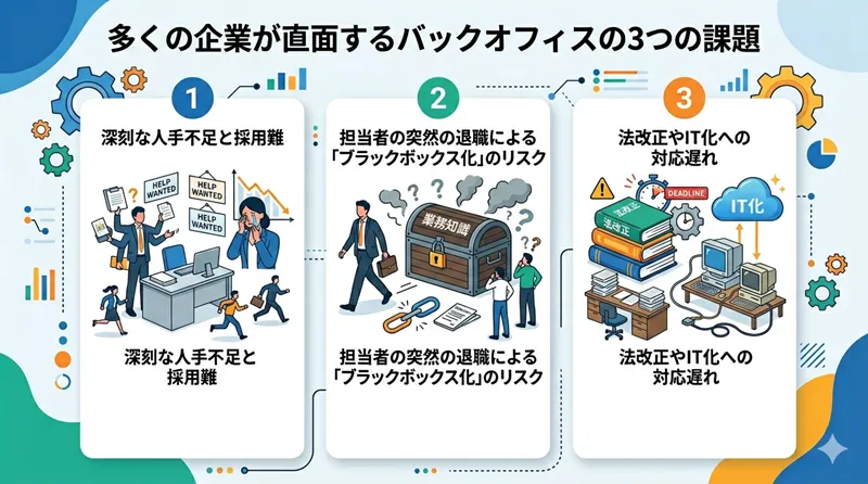 多くの企業が直面するバックオフィスの3つの課題
