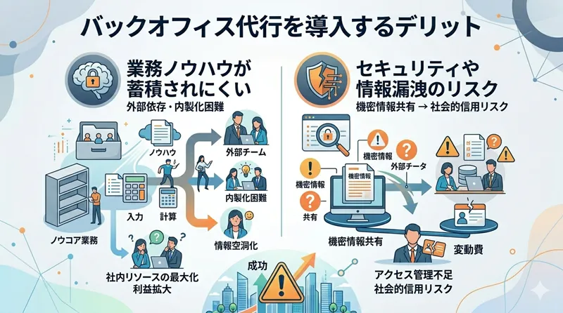 バックオフィス代行サービスを導入するデメリット