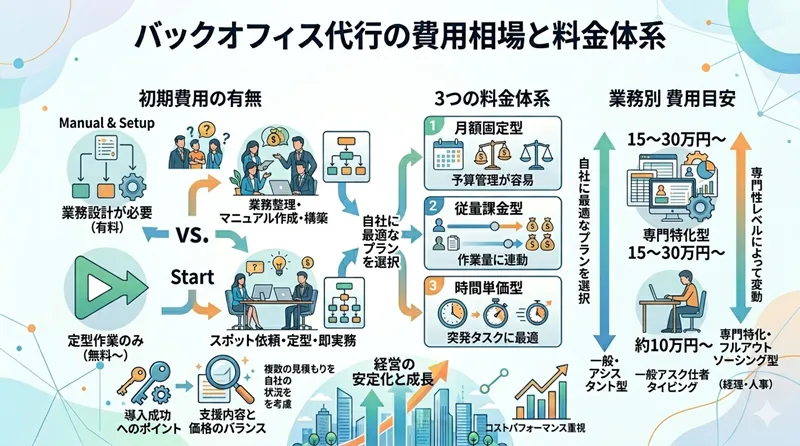 バックオフィス代行サービスの費用相場と料金体系