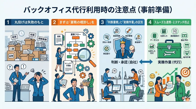 バックオフィス代行サービス利用時の注意点(事前準備)